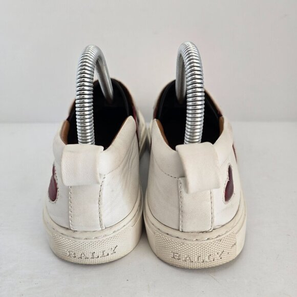 Bally | Henrika Heart Embroidered white leather tennis prep sneakers | WMS 7.5 - Picture 7 of 10